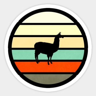 Retro Vintage Style Sun Set Llama Silhouette Sticker